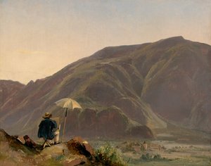 Udsigt over Bozen med en maler