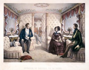 Kong Louis Philippe, dronning Victoria og prins Albert i den kongelige vogn, 1846. af Jules David