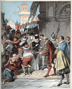 - Illustration af Jules David (1808-1892) fra Histoire de Don Quixote (Don Quixote) - 1887 - af Miguel de Cervantes Saavedra (1547-1616) -
