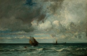 Barks, der flygter før stormen, 187075. af Jules Dupré