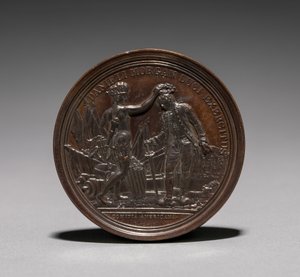 Medalje: Daniel Morgan overse. af Jules Dupré