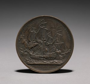 Medalje: John Paul Jones omvendt. af Jules Dupré