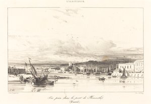 Vis i Plymouth Port (udsigt taget i havnen i Plymouth) af Jules Dupré