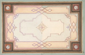 Design til loft, anden halvdel af 1800-tallet. Skaber: Jules-Edmond-Charles Lachaise, Eugène-Pierre Gourdet. af Jules Edmond Charles Lachaise and Eugène Pierre Gourdet