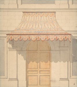 Design til en markise over en dør, i maurisk stil, 1830-97. Skaber: Jules-Edmond-Charles Lachaise, Eugène-Pierre Gourdet.