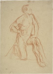 Mandsfigur knælende af Jules Elie Delaunay