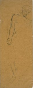 Studie af en stående draperet figur af Jules Elie Delaunay