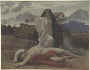 Antigone giver tokenbegravelse til hendes bror Polynices lig