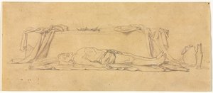 Skitse af den døde Kristus liggende ved graven, 1800-tallet. af Jules Eugene Lenepveu