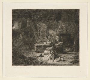 Interiør af et hollandsk køkken af Jules Ferdinand Jacquemart