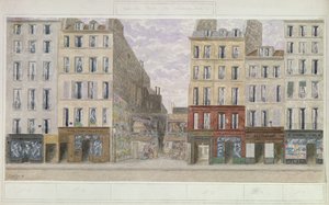 No.8 til No.16 rue du Four, Paris, Frankrig, 1893 (wc på papir) af Jules Gaildrau