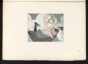 To kvindefigurer med fugle og en hund af Jules Germain