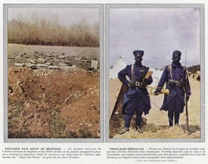 Eksplosion af et ammunitionslager, senegalesiske tirailleurs af Jules Gervais Courtellemont
