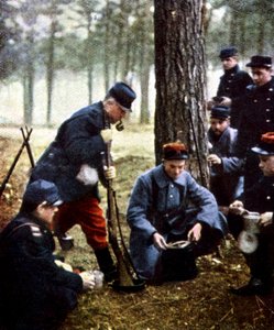Franske soldater, Marne, september 1914 (autokrom) af Jules Gervais Courtellemont