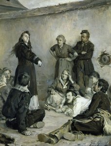 Louise Michel (1830-1905) Taler to the Communards (olie på lærred)