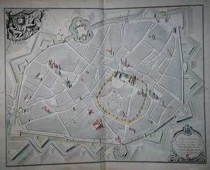 Plan over den gamle og den nye bymur i Dijon af Jules Hardouin Mansart