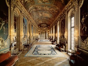 Udsigt over Galerie Doree på Hotel de Toulouse, ca. 1720 af Jules Hardouin Mansart