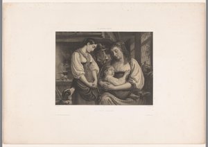 Mor med skadet barneskød Le petit blessé (titel på objekt) Schweiziske kunstnere (serietitel) Les artistes Suisses (serietitel på objekt) af Jules Hébert
