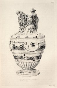 Den keramiske kunsts historie: En beskrivende og filosofisk undersøgelse af alle aldres og alle nationers keramik: Spanien: Talavera de la Reyna- Faience- Ewer (Plade X)