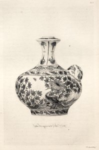Den keramiske kunsts historie: En beskrivende og filosofisk undersøgelse af keramikken i alle tidsaldre og alle nationer: Persien: Blødt porcelæn - Gargoulette, dekoreret med Simorg (plade VI)