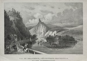 Udsigt over Rolandseck, Nonnenwerth, Drachenfels og Siebenbirge af Jules Jean Baptiste de Joly