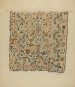 Broderet cover, ca. 1936.