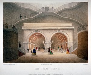 Udsigt over indgangen til Thames Tunnel, London, 1854