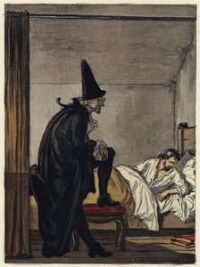 Illustration til Casanovas erindringer (farvelitografi) af Jules Marie Auguste Leroux