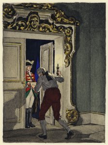 Illustration til Casanovas erindringer (farvelitografi) af Jules Marie Auguste Leroux