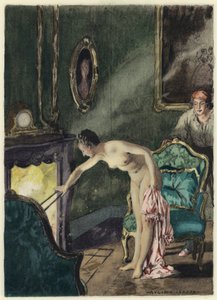 Illustration til Casanovas erindringer (farvelitografi) af Jules Marie Auguste Leroux