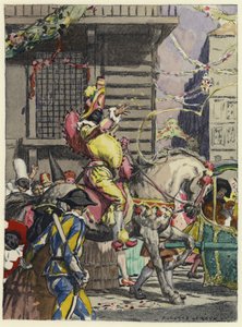 Illustration til Casanovas erindringer (farvelitografi) af Jules Marie Auguste Leroux