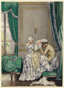 Illustration til Casanovas erindringer (farvelitografi)