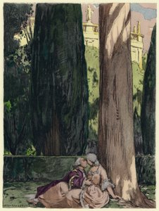 Illustration til Casanovas erindringer (farvelitografi) af Jules Marie Auguste Leroux
