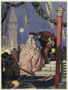 Illustration til Casanovas erindringer (farvelitografi) af Jules Marie Auguste Leroux