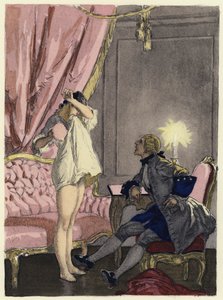 Illustration til Casanovas erindringer (farvelitografi) af Jules Marie Auguste Leroux