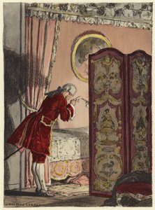 Illustration til Casanovas erindringer (farvelitografi) af Jules Marie Auguste Leroux