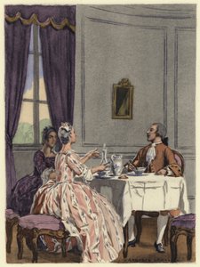 Illustration til Casanovas erindringer (farvelitografi) af Jules Marie Auguste Leroux