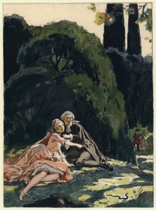 Illustration til Casanovas erindringer (farvelitografi) af Jules Marie Auguste Leroux
