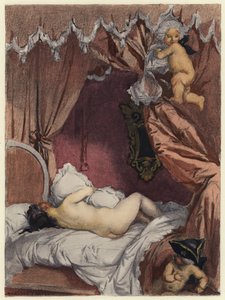 Illustration til Casanovas erindringer (farvelitografi) af Jules Marie Auguste Leroux