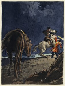 Illustration til Casanovas erindringer (farvelitografi) af Jules Marie Auguste Leroux