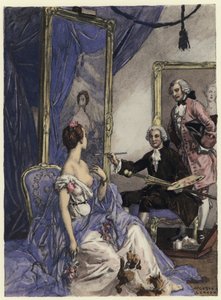 Illustration til Casanovas erindringer (farvelitografi)