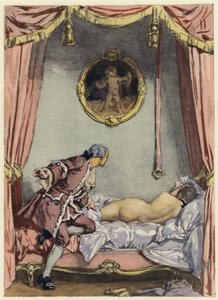 Illustration til Casanovas erindringer (farvelitografi) af Jules Marie Auguste Leroux