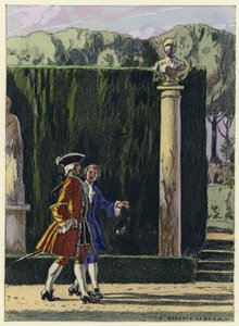 Illustration til Casanovas erindringer (farvelitografi) af Jules Marie Auguste Leroux