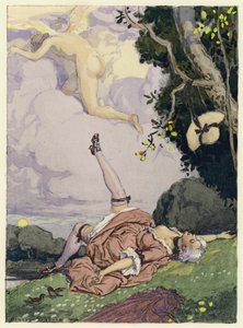 Illustration til Casanovas erindringer (farvelitografi) af Jules Marie Auguste Leroux