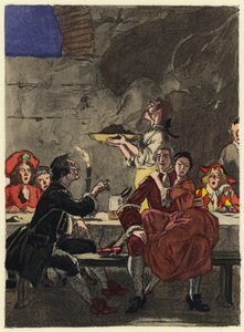 Illustration til Casanovas erindringer (farvelitografi) af Jules Marie Auguste Leroux