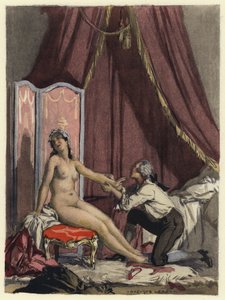Illustration til Casanovas erindringer (farvelitografi) af Jules Marie Auguste Leroux