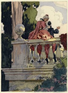 Illustration til Casanovas erindringer (farvelitografi) af Jules Marie Auguste Leroux