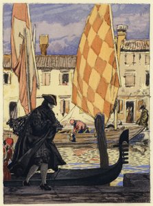 Illustration til Casanovas erindringer (farvelitografi) af Jules Marie Auguste Leroux
