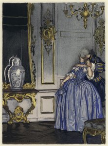Illustration til Casanovas erindringer (farvelitografi) af Jules Marie Auguste Leroux