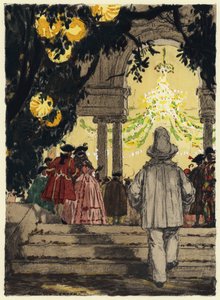 Illustration til Casanovas erindringer (farvelitografi) af Jules Marie Auguste Leroux